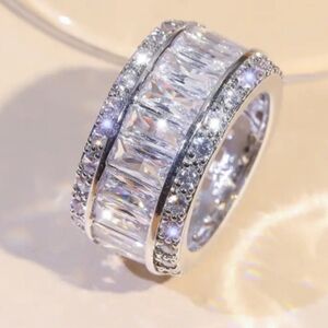 #79 Elegant Multilaywr Chunky Rectangular Cubic Zirconia Ring